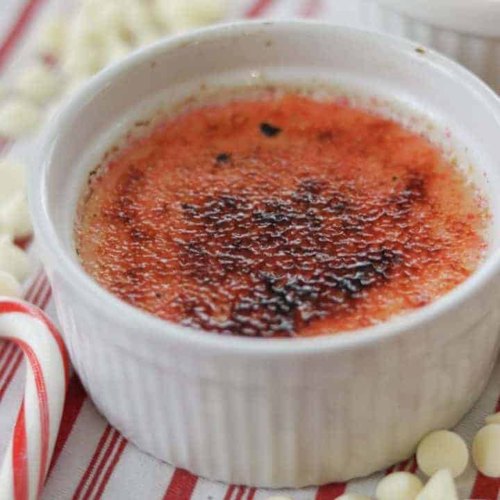 Instant Pot White Chocolate Candy Cane Creme Brulee