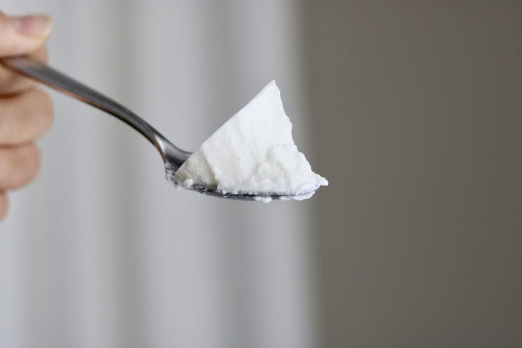 A spoonful of instant pot yogurt