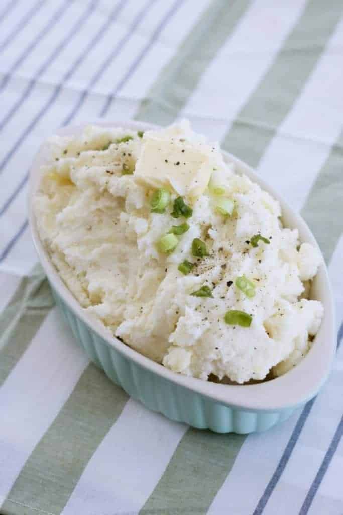 Instant Pot Mashed Potatoes with butter and green onions