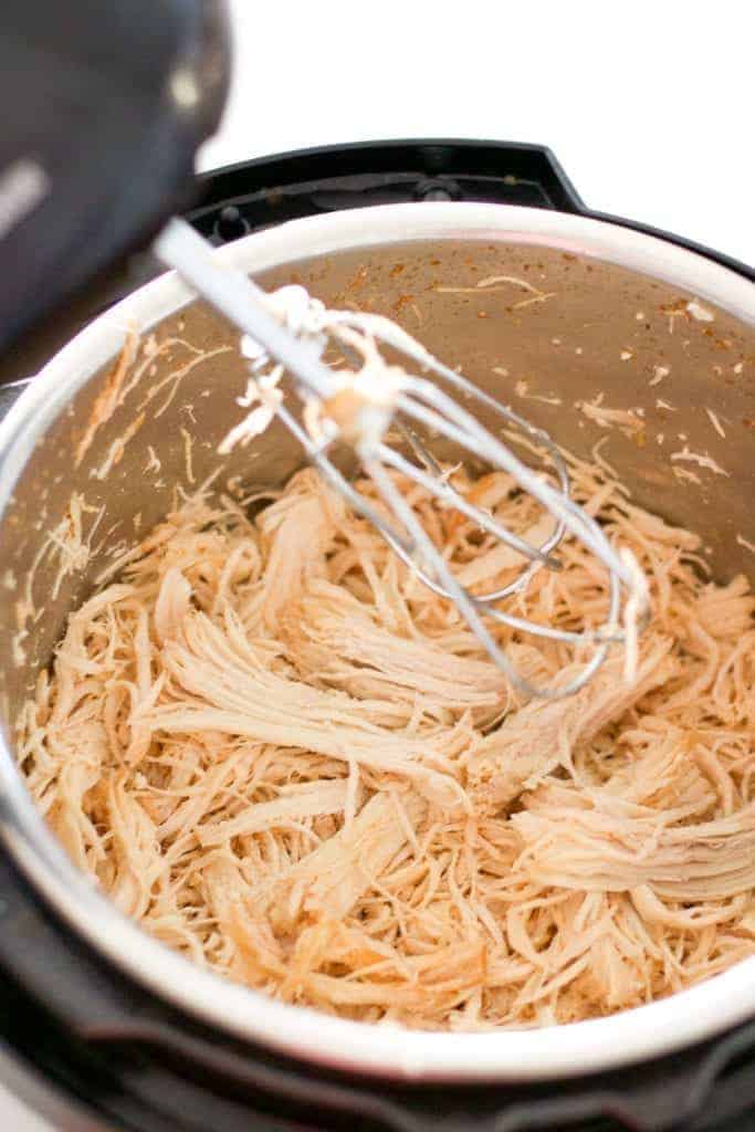 Shredded Chicken using a hand mixer in the Instant Pot