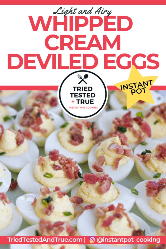 Bacon Chive Deviled Eggs made in the Instant Pot for Easter! Great easter appetizer or keto snack idea. whipped cream deviled eggs. Instant Pot Cooking 
