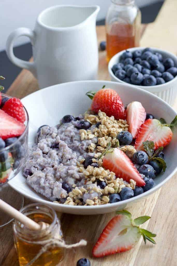 Perfect bowl of oatmeal with toppings