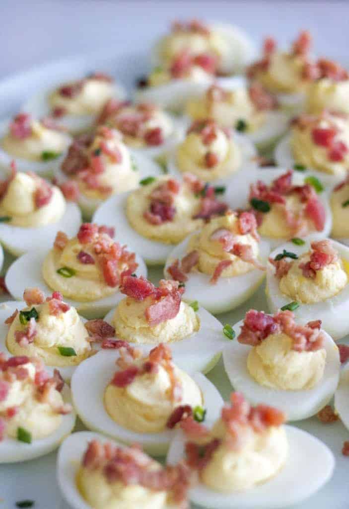 Instant Pot Deviled Eggs with Bacon and Chives