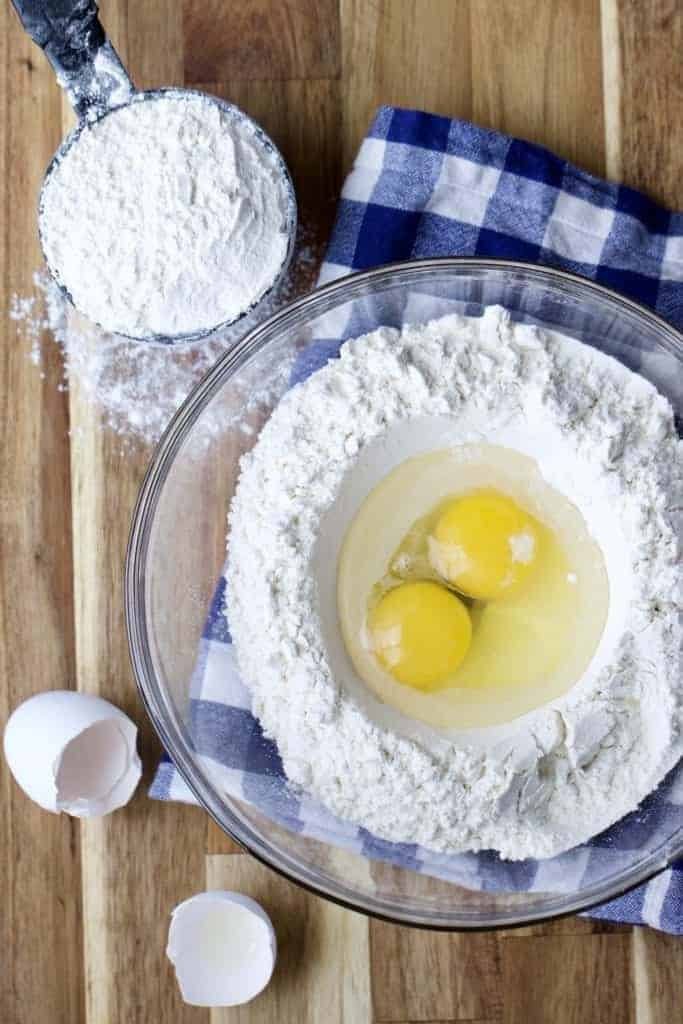 Ingredients for homemade noodles