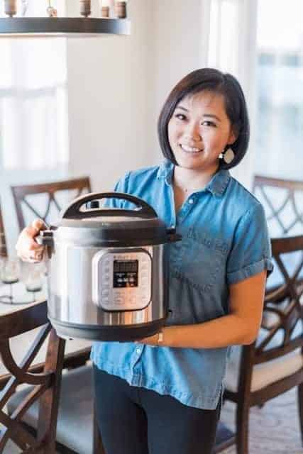 Lisa Childs holding an instant pot