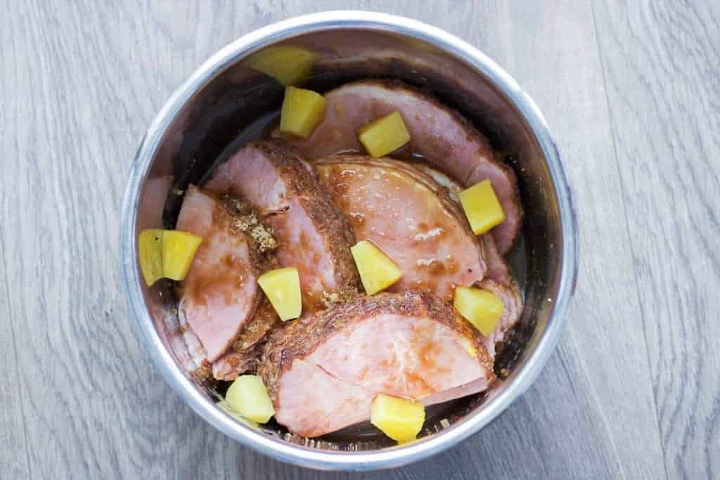 Ham in the Instant Pot with Pineapple and brown sugar
