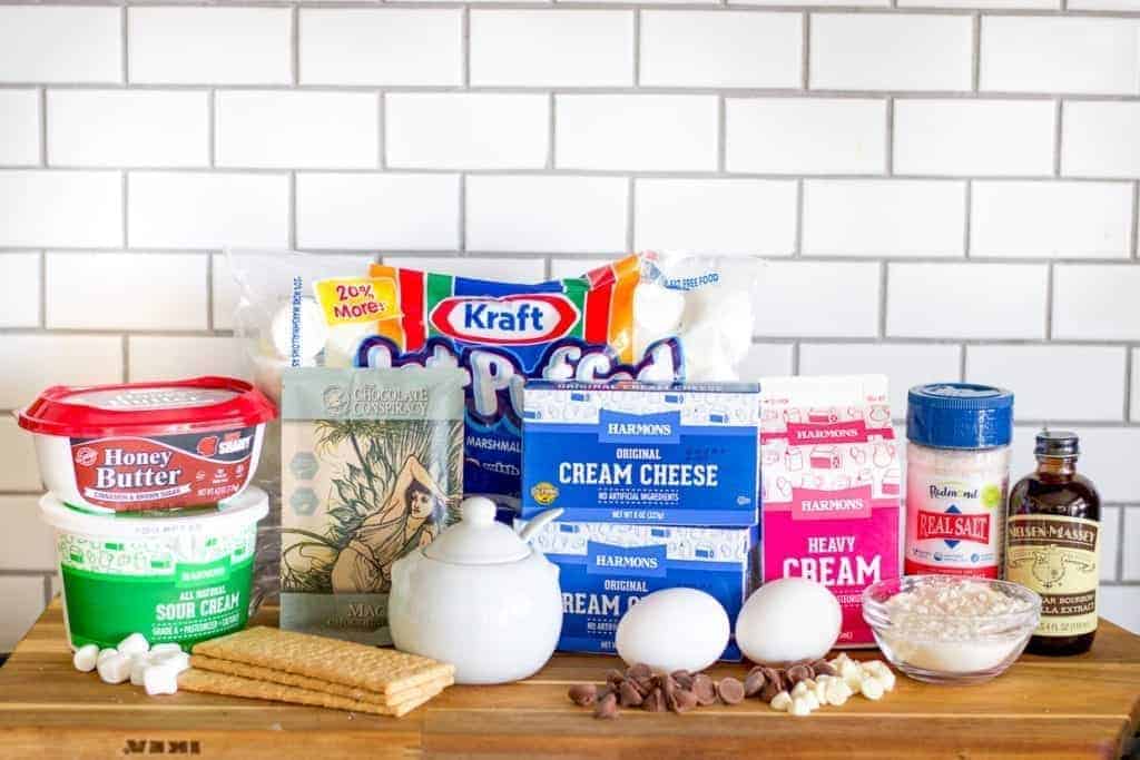 Ingredients for Instant Pot cheesecake recipe
