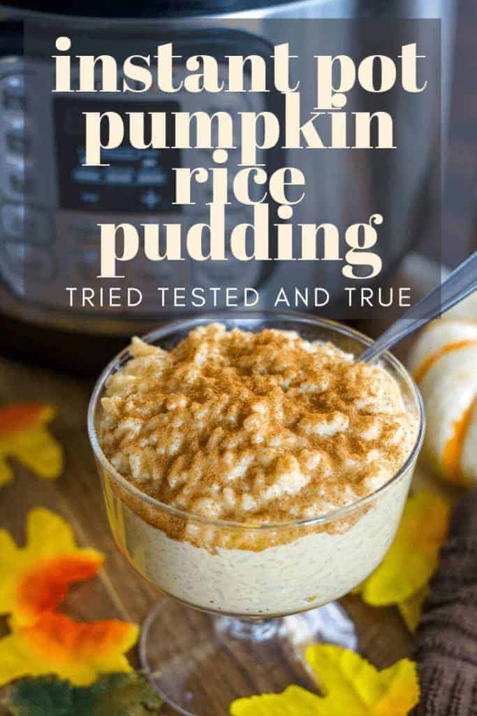 Instant Pot pumpkin Rice Pudding is creamy, thick, and so comforting! This is THE best recipe for rice pudding that is done in less than 30 minutes! Fast, easy dessert using vanilla bean paste. This will become a family favorite dessert or breakfast #rice #pudding | Tried Tested and True Instant Pot Cooking by Lisa Childs