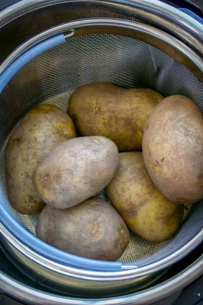 potatoes in the instant pot steamer basket