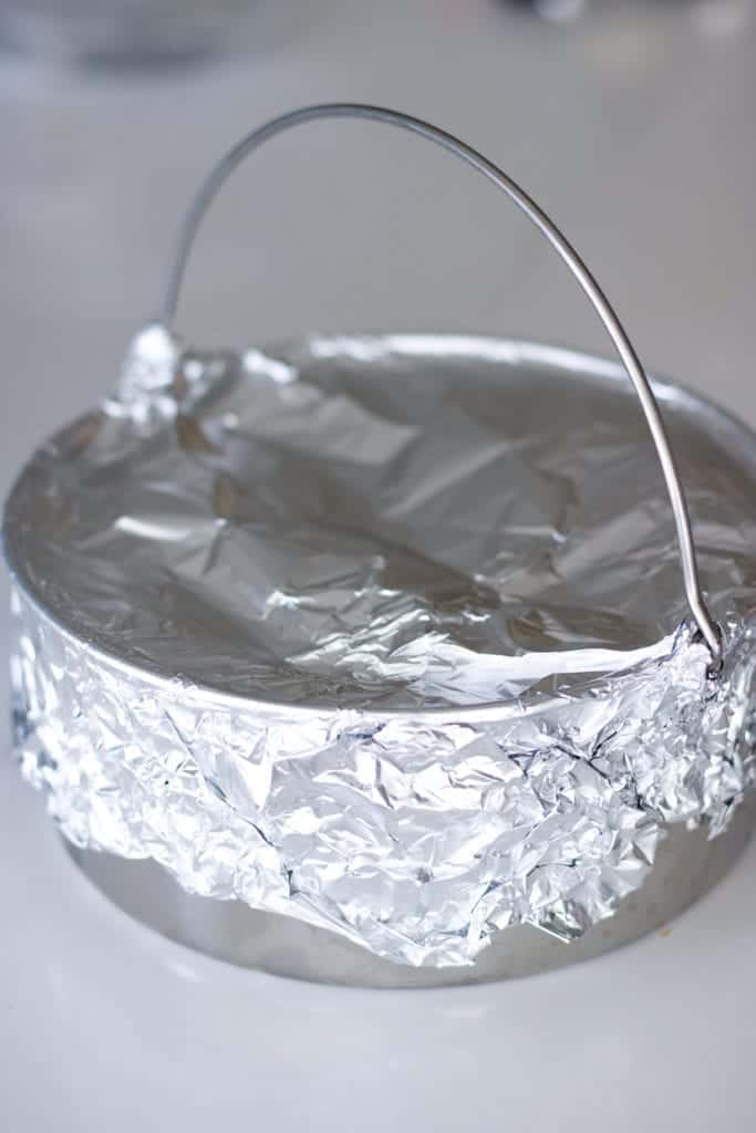 pressure cooker cheesecake pan with foil