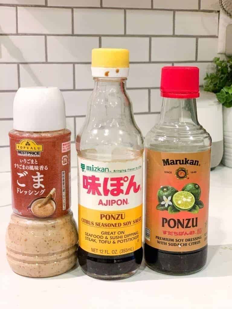 ponzu sauce and goma sauce