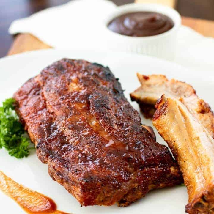 Instant Pot Ribs with sweet baby rays bbq sauce