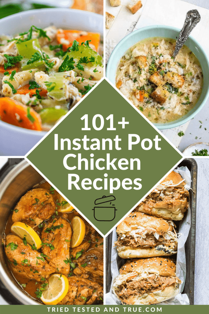 Instant Pot chicken recipes pin collage