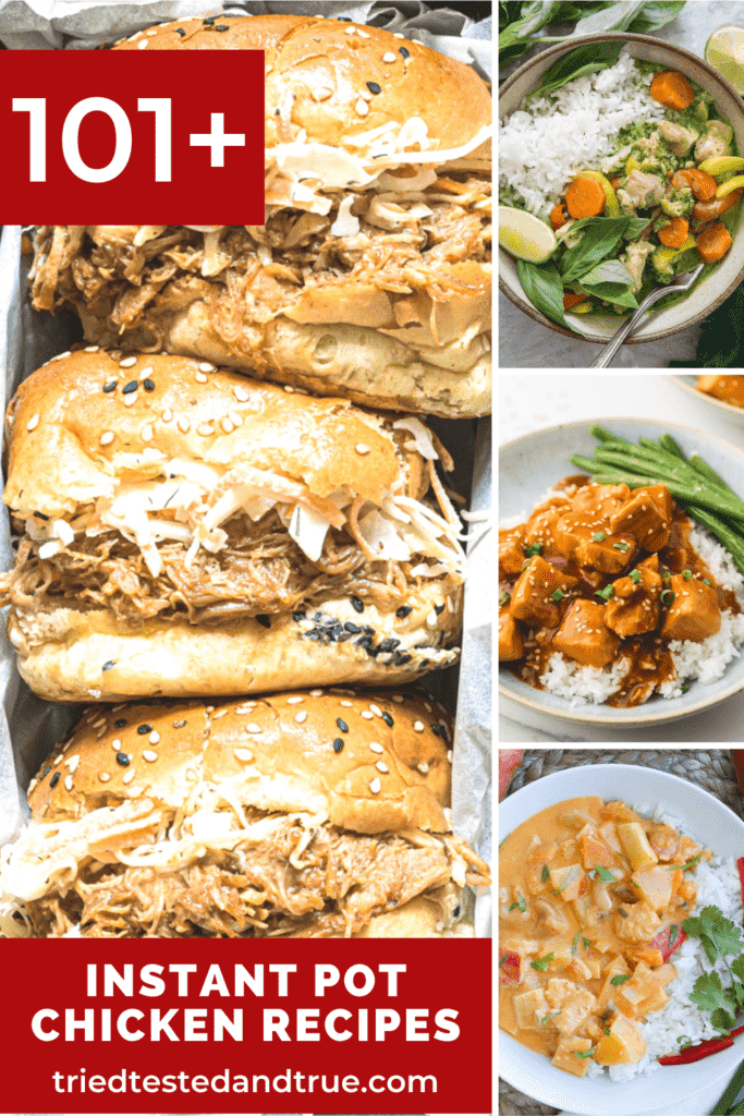 Instant Pot chicken recipes pin collage