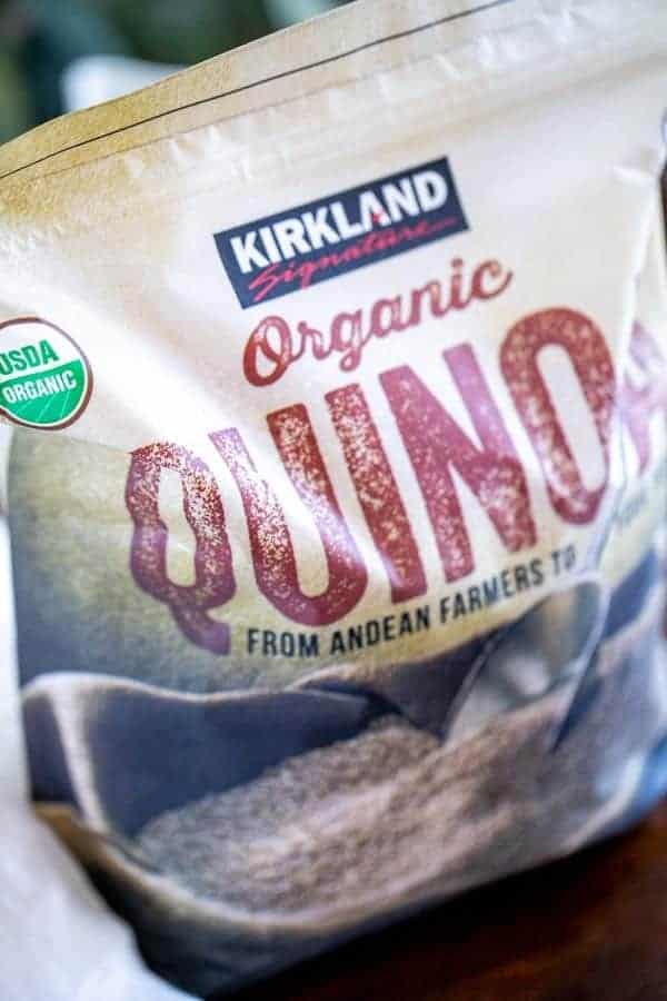 a bag of kirkland brand quinoa