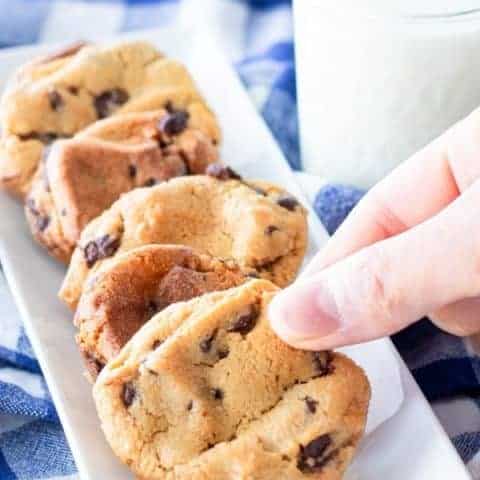 a hand holding air fryer cookies