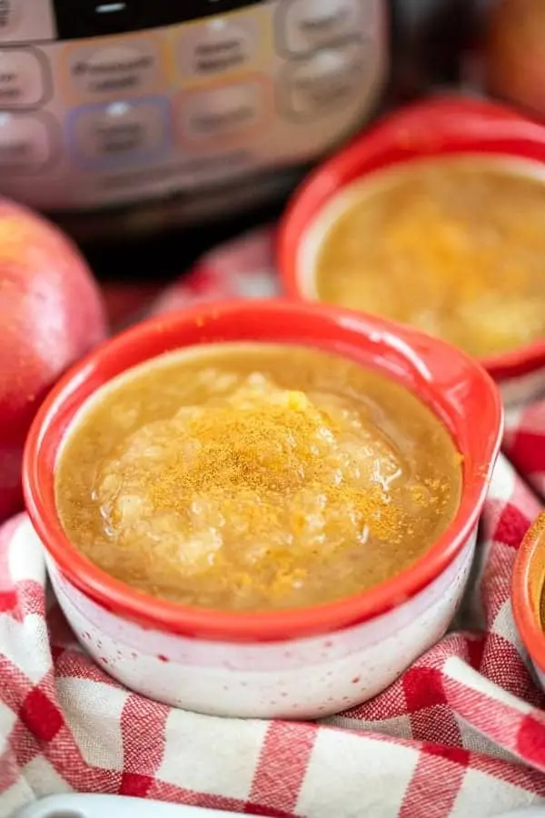 a closeup of Instant Pot applesauce