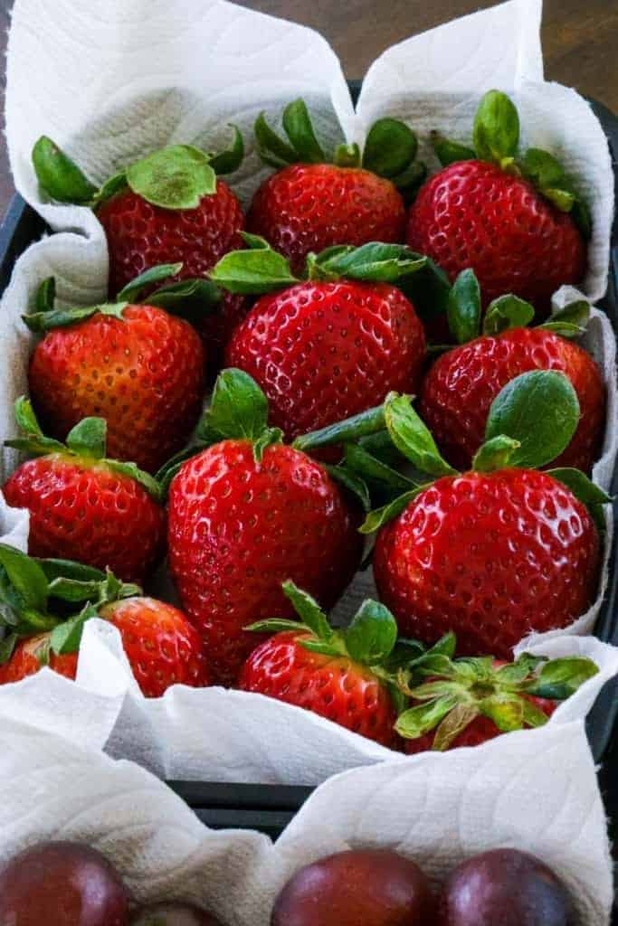 strawberries in a container