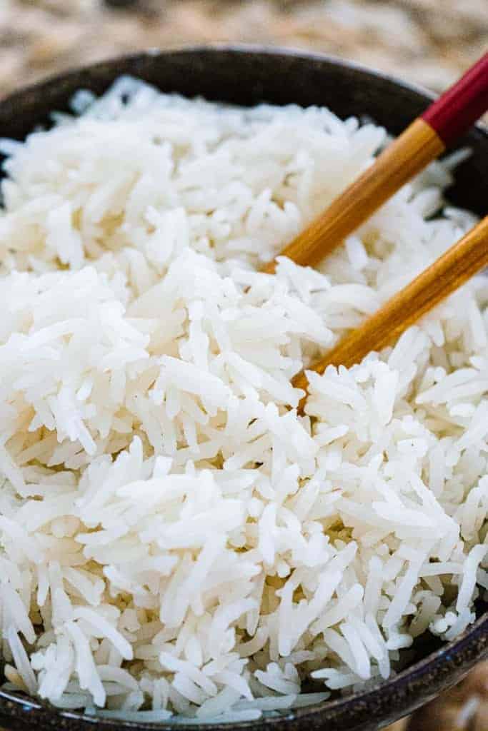 closeup of Instant Pot basmati rice