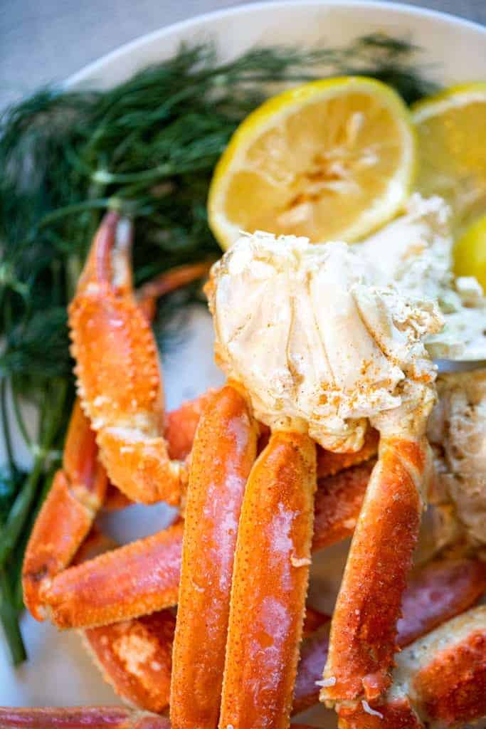 a cluster of Instant Pot crab legs