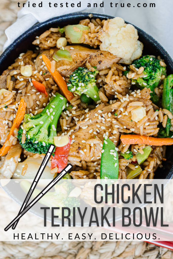 chicken teriyaki rice bowl graphic