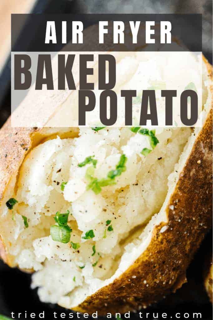 Air fryer baked potato graphic