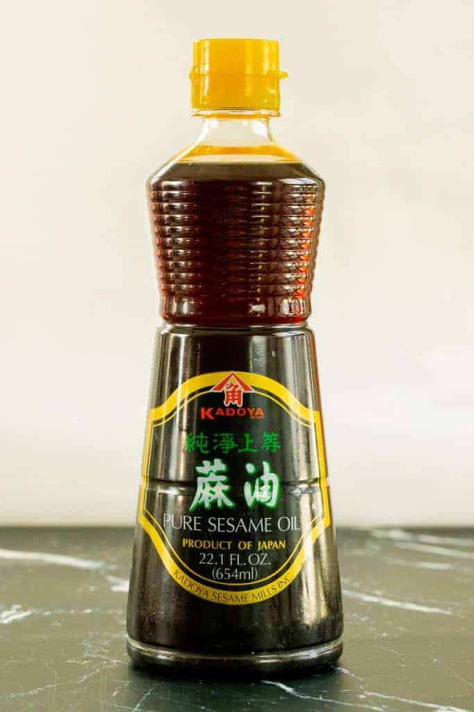 a bottle of kadoya sesame oil