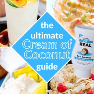 collage of cream of coconut recipes
