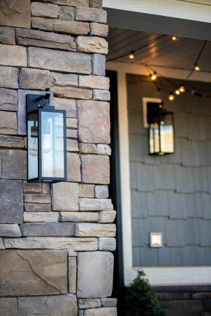 two front modern porch lights with edison bulbs 